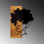 Wallity African Woman - Escultura de pared en Negro y Nogal claro